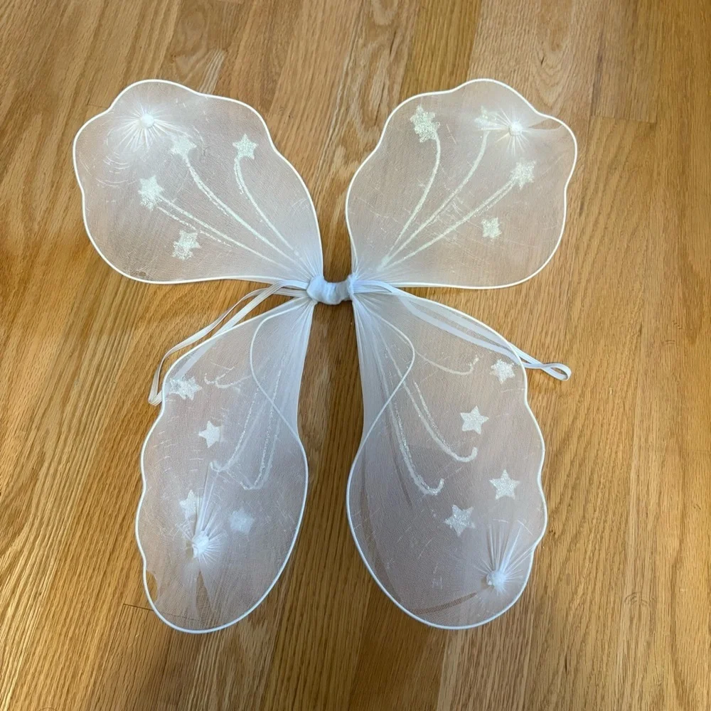 White Sparkle Fairy Wings Costume Angel Halloween Play